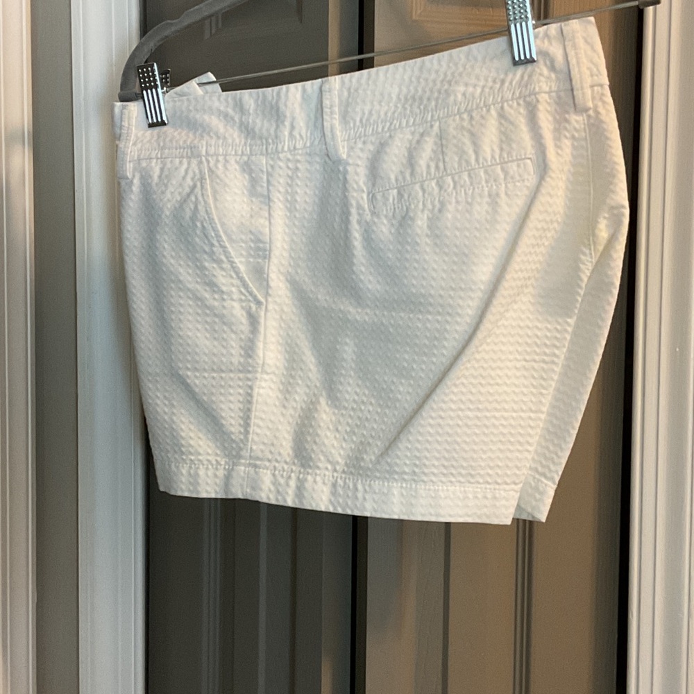 Lilly Pulitzer White Textured Shorts with Front Pockets